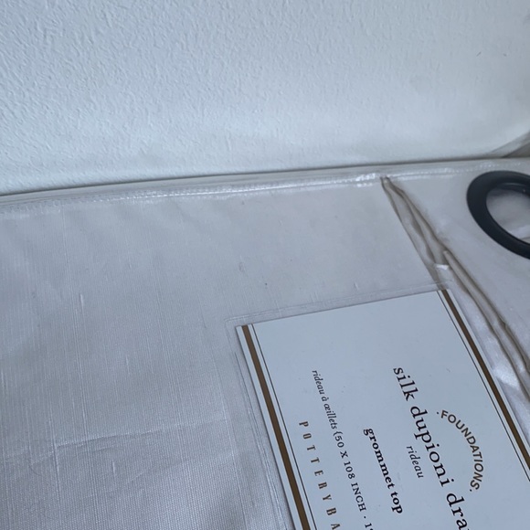 4 Pottery Barn white silk dupioni drapes - Picture 2 of 2